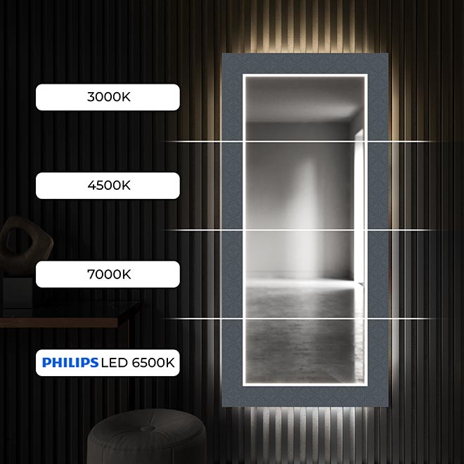 Wystarczy, że dotkniesz włącznik, by szybko i intuicyjnie włączyć lub wyłączyć podświetlenie LED w swoim lustrze dekoracyjnym!