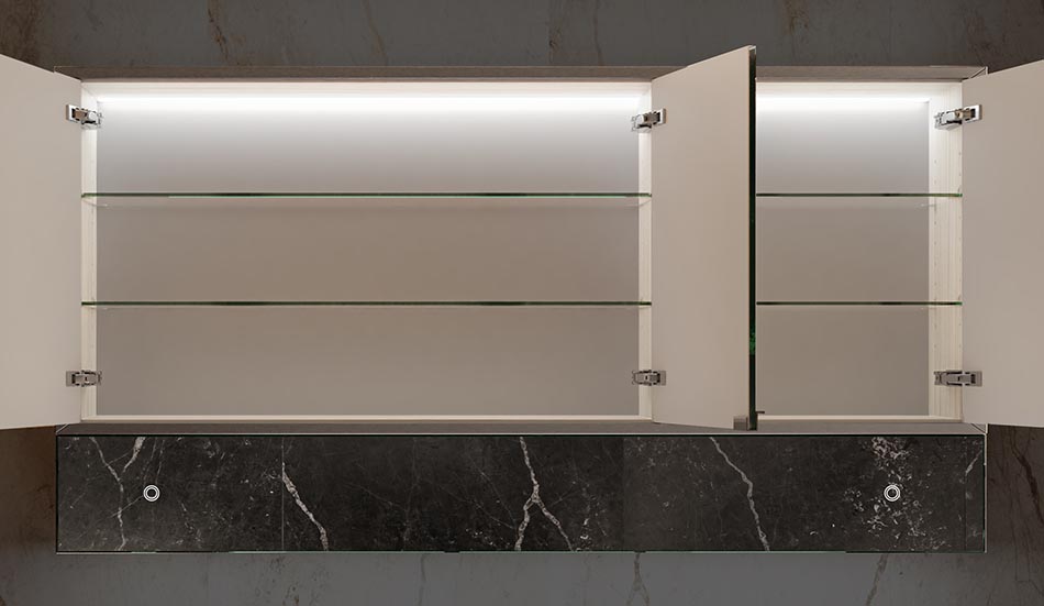 Szafka LED Lily z inteligentnym lustrem i funkcją Bluetooth | ARTFORMA