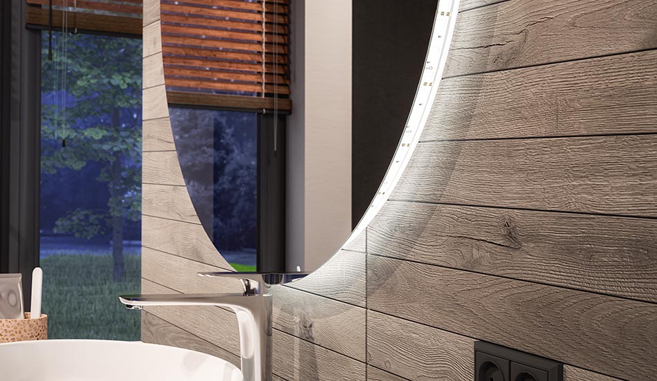 Okrągłe lustro LED z efektem ambient i eleganckim rozproszonym światłem | ARTFORMA