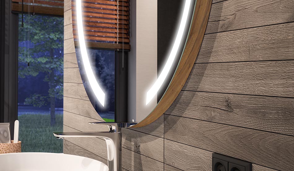 Okrągłe lustro LED z efektem ambient i eleganckim rozproszonym światłem | ARTFORMA