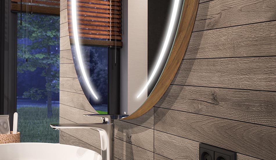 Okrągłe lustro LED z efektem ambient i eleganckim rozproszonym światłem | ARTFORMA
