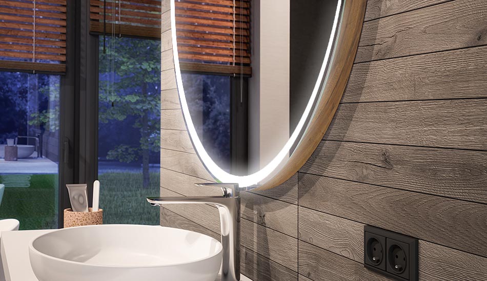 Okrągłe lustro LED z efektem ambient i eleganckim rozproszonym światłem | ARTFORMA