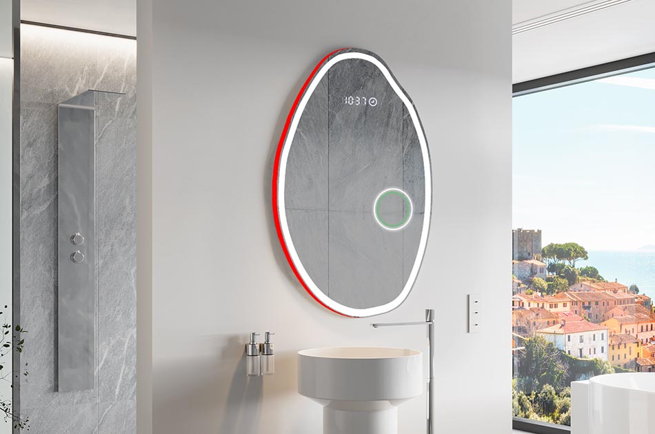 Lustro nieregularne z delikatnym podświetleniem ambient do eleganckiego wnętrza | ARTFORMA