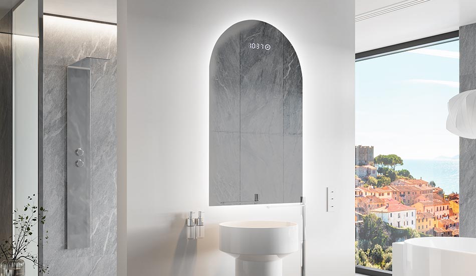 Lustro nieregularne z delikatnym podświetleniem ambient do eleganckiego wnętrza | ARTFORMA