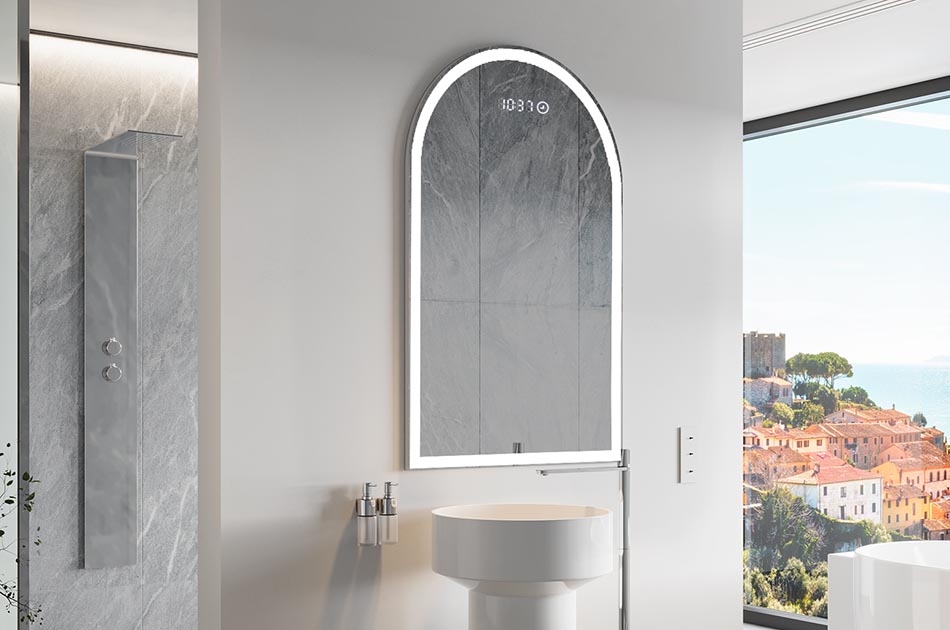 Lustro nieregularne z delikatnym podświetleniem ambient do eleganckiego wnętrza | ARTFORMA