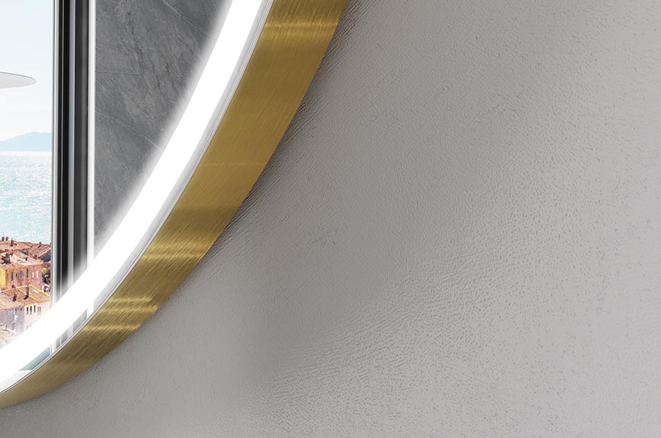 Lustro nieregularne z delikatnym podświetleniem ambient do eleganckiego wnętrza | ARTFORMA