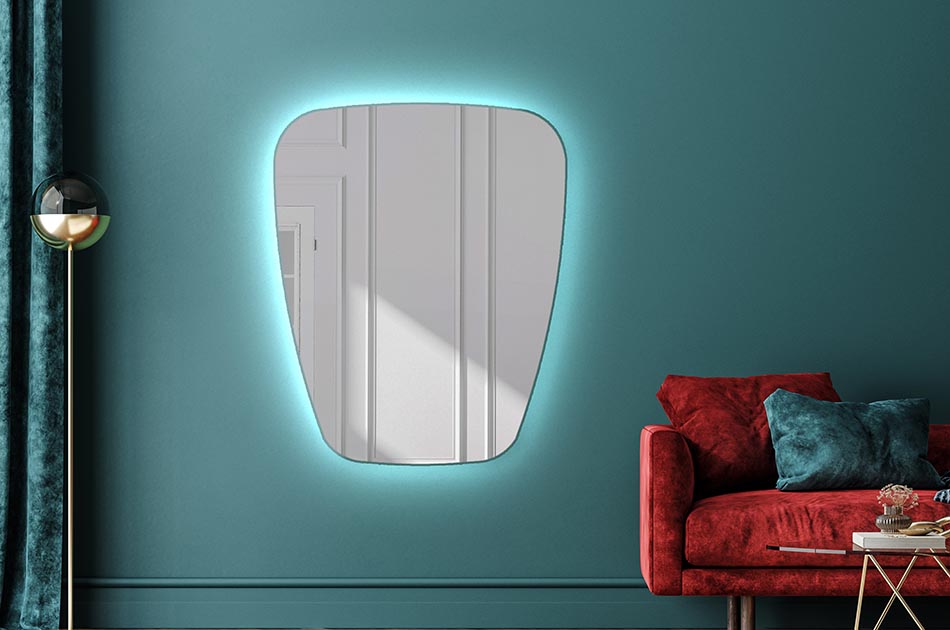 Lustro nieregularne z delikatnym podświetleniem ambient do eleganckiego wnętrza | ARTFORMA