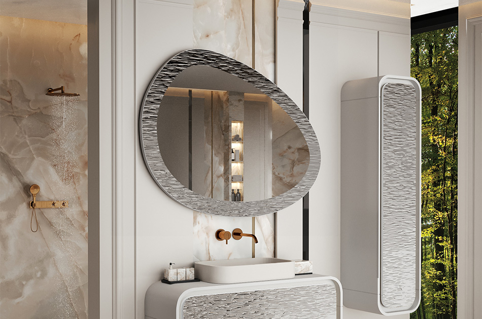 Lustro w metalowej ramie