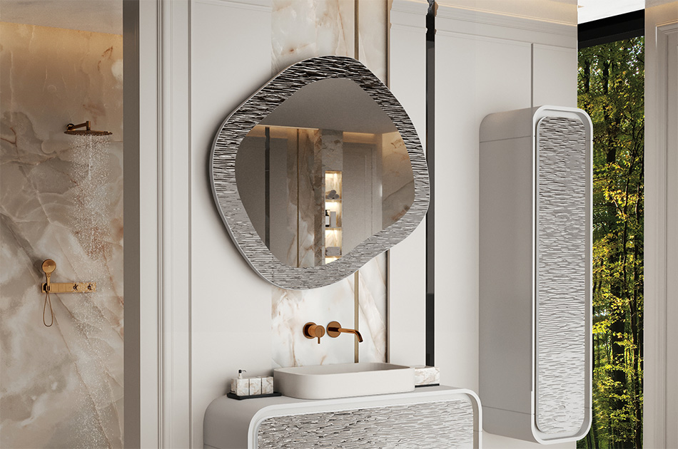 Lustro w metalowej ramie