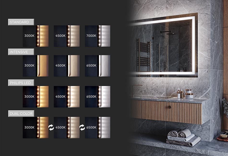 Designerskie lustro prostokątne z serii Ambient do wnętrz premium | ARTFORMA