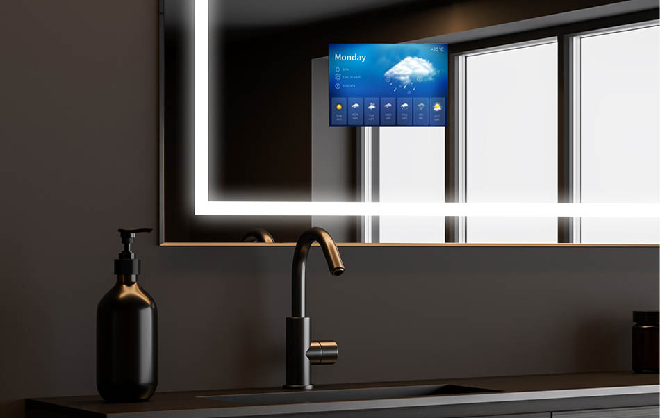 Na naszych lustrach do łazienki możesz zainstalować aplikację AccuWeather, która prezentuje aktualną prognoże pogody. To najlepsze źródło informacji, z którego codziennie korzysta 1,5 mld osób. Jeśli właśnie sprawdziłeś, że dzień nie będzie sprzyjał długim spacerom… zrelaksuj się w gorącej kąpieli, przy ulubionym serialu. Ciepła woda, delikatne oświetlenie LED i serial w wysokiej jakości to gwarancja udanego dnia!