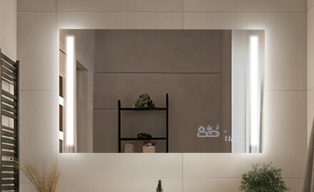 Prostokątne klasyczne lustra z podświetleniem