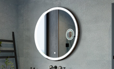 Okrągłe lustra z dekoracyjną pokrywą