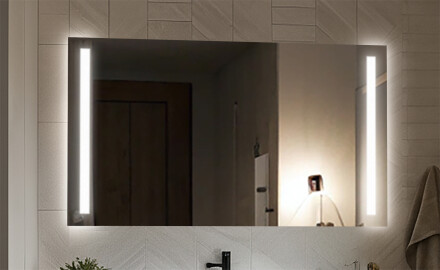 Prostokątne lustra zasilane bateriami