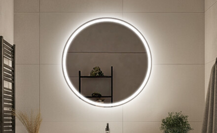 Okrągłe lustra zasilane bateriami