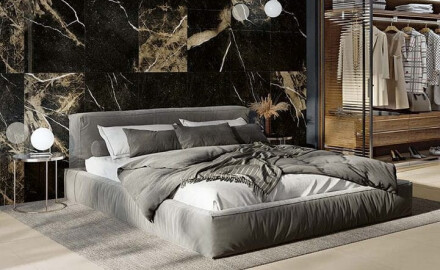 Gres Szkliwiony Na Podłogę 60x120 czarny ze złotą żyłą połysk rektyfikowany A4H109 Pierre Black