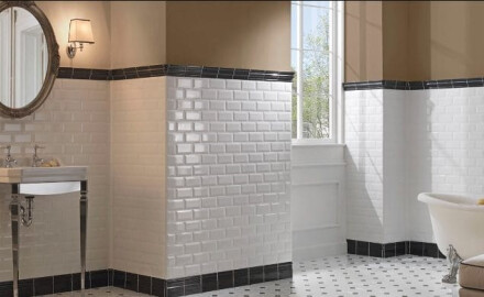 Płytka ceramiczna fazowana na ścianę 10x20 biała połysk fazowana A4H22 Blanco Brillo