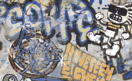 Gres szkliwiony na podłogę 120x280 cm szary matowy rektyfikowany A4H248 City Graffiti Grey