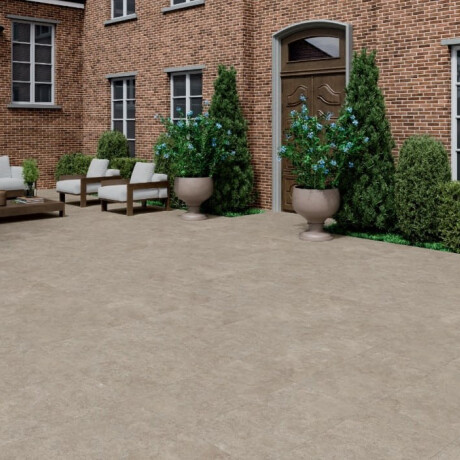 Gres na podłogę 100x100 trawertyn cięty w poprzek matowy, szaro beżowy taupe A4H499 Chrono Stone #3