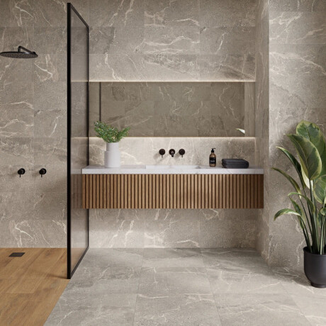 Gres kamienny z żyłą na podłogę 100x100 matowy, szary A4H506 Volterra Grey #1