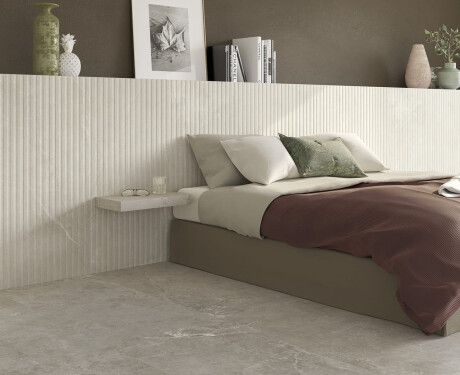 Gres ryflowany na podłogę 60x120 szary jasny mat A4H510 Rigat-One Ermetica Bianco