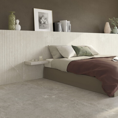 Gres ryflowany na podłogę 60x120 szary jasny mat A4H510 Rigat-One Ermetica Bianco #1