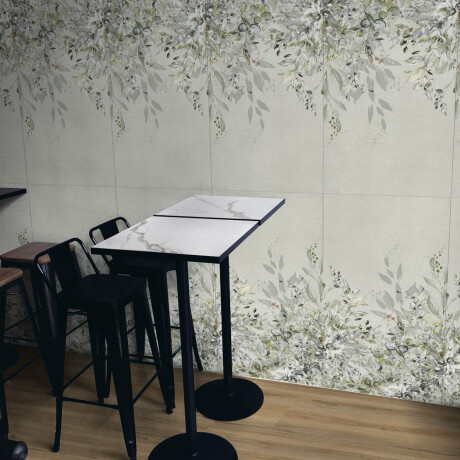 Gres na ścianę 60x120 cm szary w kwiatowe wzory mat A4H918 Flower #3