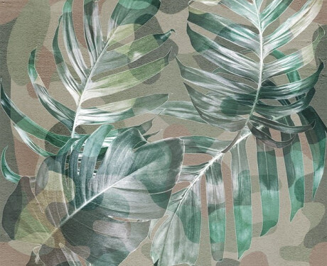 Gres na ścianę 60x120 cm beżowy w roślinne wzory mat A4H922 Kamu