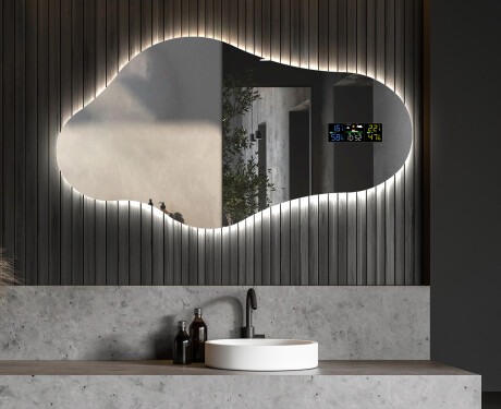 Lustro plama asymetryczne łazienkowe podświetlane LED C221 #6