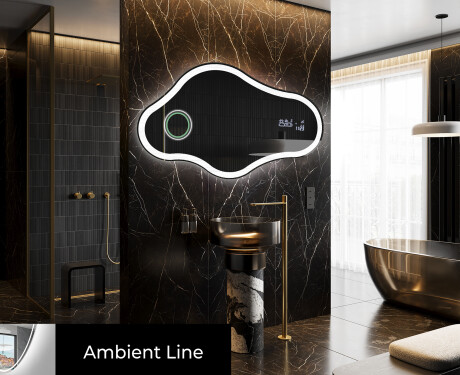 Lustro asymetryczne łazienkowe podświetlane LED C222