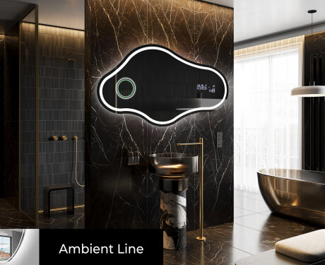 Lustro LED nieregularne z oświetleniem na ścianę C223