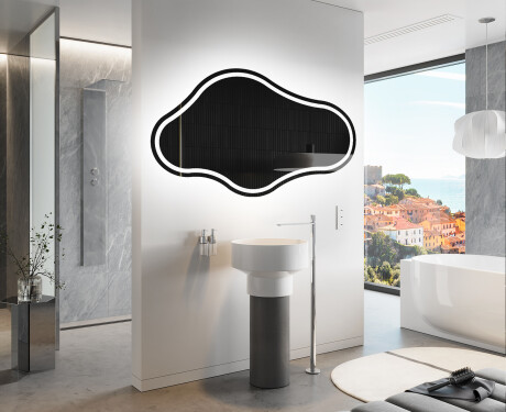 Lustro LED nieregularne z oświetleniem na ścianę C223 #9