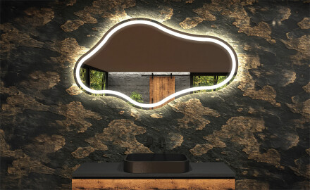 Lustro LED nieregularne z oświetleniem na ścianę C223