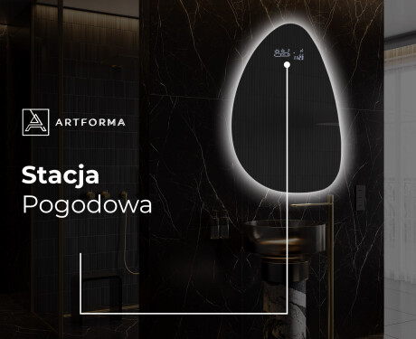 Lustro plama asymetryczne łazienkowe podświetlane LED D221 #6