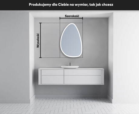 Lustro asymetryczne łazienkowe podświetlane LED B222 #5