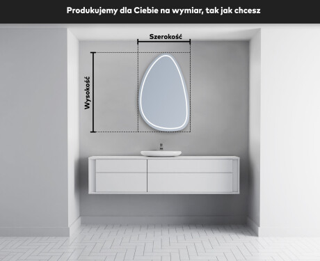 Lustro asymetryczne łazienkowe podświetlane LED B223 #5