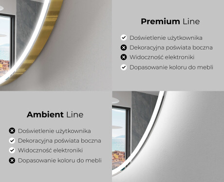 Lustro asymetryczne łazienkowe podświetlane LED EG222 #2