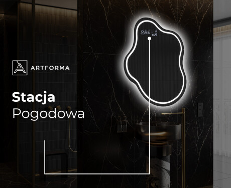 Lustro LED nieregularne z oświetleniem na ścianę EM223 #9