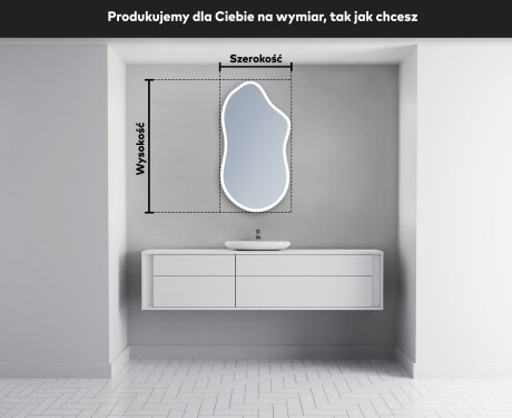 Lustro LED nieregularne z oświetleniem na ścianę F222 #4
