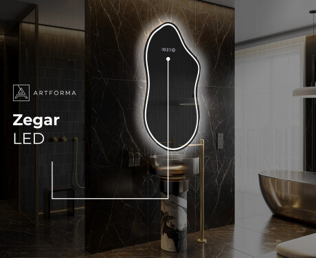 Lustro asymetryczne łazienkowe podświetlane LED F223 #7