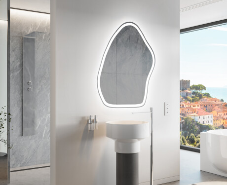 Lustro LED nieregularne z oświetleniem na ścianę G222