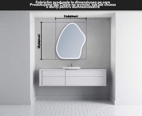 Lustro asymetryczne łazienkowe podświetlane LED G223 #4
