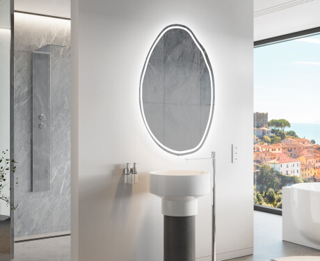 Lustro LED nieregularne z oświetleniem na ścianę U223