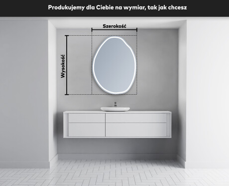 Lustro LED nieregularne z oświetleniem na ścianę U223 #4