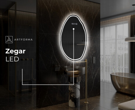 Lustro LED nieregularne z oświetleniem na ścianę U223 #8