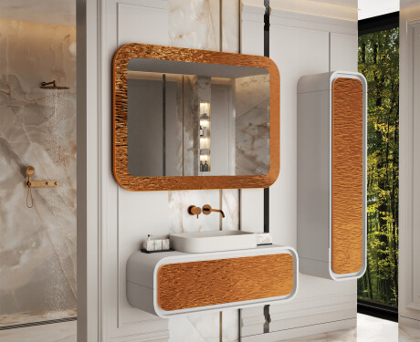 Zaokrąglone lustro w metalowej ramie L287