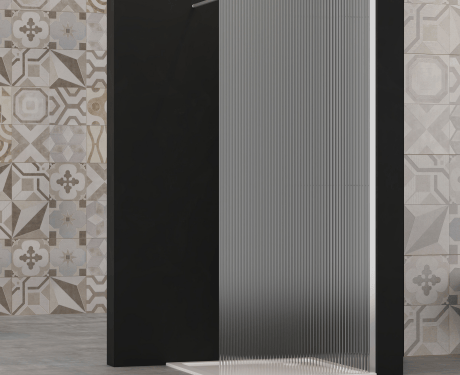 Kabina prysznicowa walk-in Invena II Trend 110 × 200 cm, ryflowane szkło 8 mm, chrom