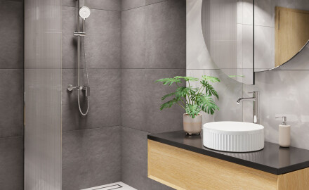Kabina prysznicowa walk-in Invena II Trend 120 × 200 cm, ryflowane szkło 8 mm, chrom