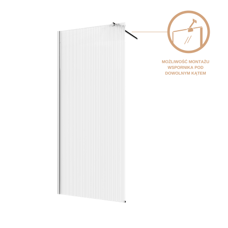Kabina prysznicowa walk-in Invena II Trend 80 × 200 cm, ryflowane szkło 8 mm, chrom #7