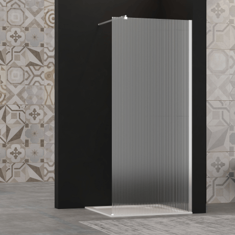 Kabina prysznicowa walk-in Invena II Trend 90 × 200 cm, ryflowane szkło 8 mm, chrom #2